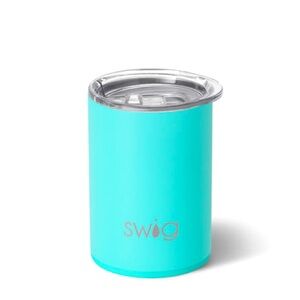 SWIG 12oz Lowball Cup Tumbler Turquoise Insulated Mug w Lid Cold & Hot Beverages